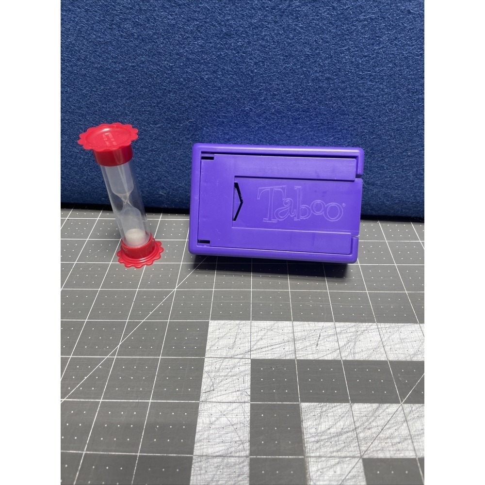 2004 TABOO Game Replacement Pieces Parts Purple Card Holder And Red Timer